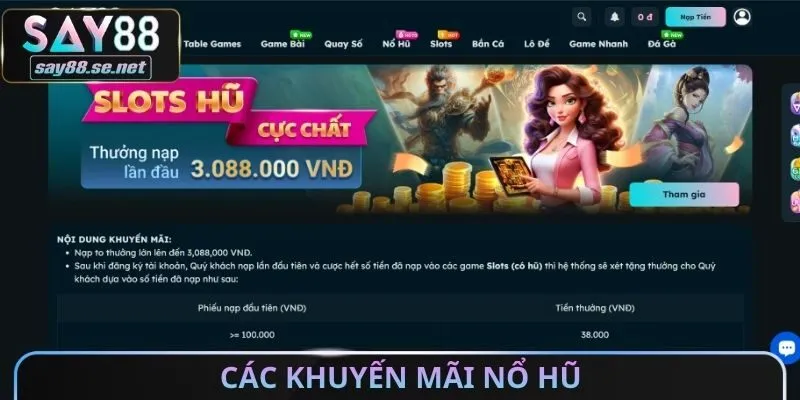 Các khuyến mãi NỔ HŨ