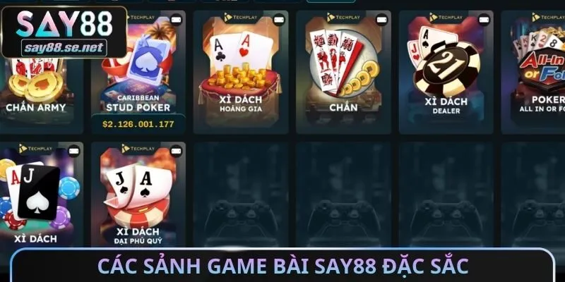 Các sảnh game bài Say88 đặc sắc