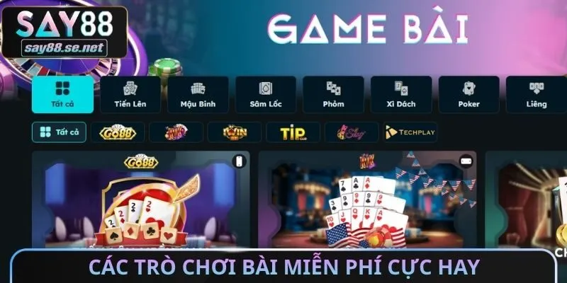 Các trò chơi bài miễn phí cực hay