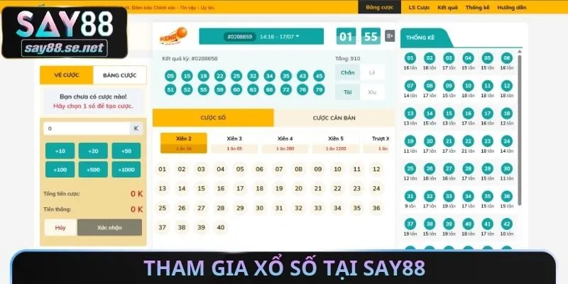 Tham gia xổ số tại Say88