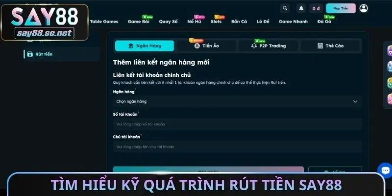 Tìm hiểu kỹ quá trình rút tiền Say88