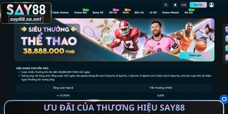 Ưu đãi của thương hiệu Say88